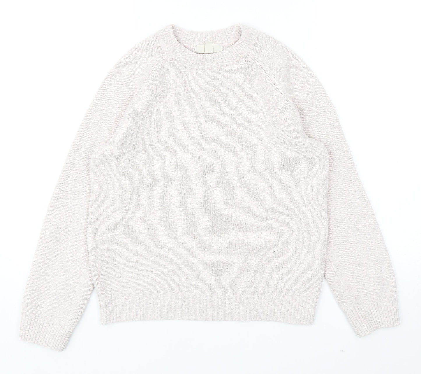 H&M Womens Pink Round Neck Cotton Pullover Jumper Size XS