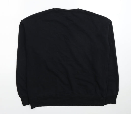 M&Co Girls Black Cotton Pullover Sweatshirt Size 14 Years Pullover - GRL PWR Born To Be Free