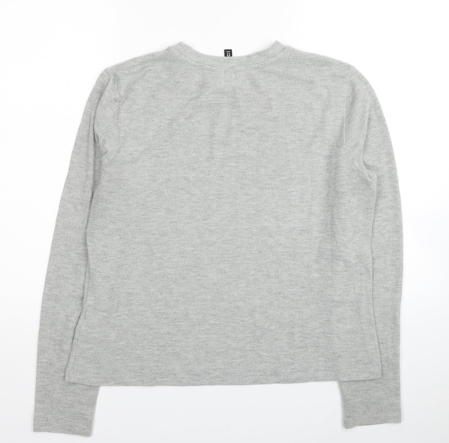 H&M Womens Grey Crew Neck Polyester Pullover Jumper Size XL