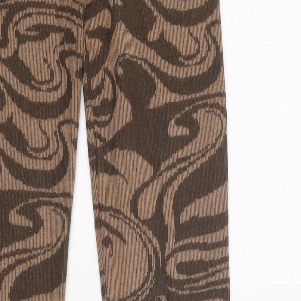 Pull&Bear Womens Brown Geometric Ramie Jegging Leggings Size XS L30 in