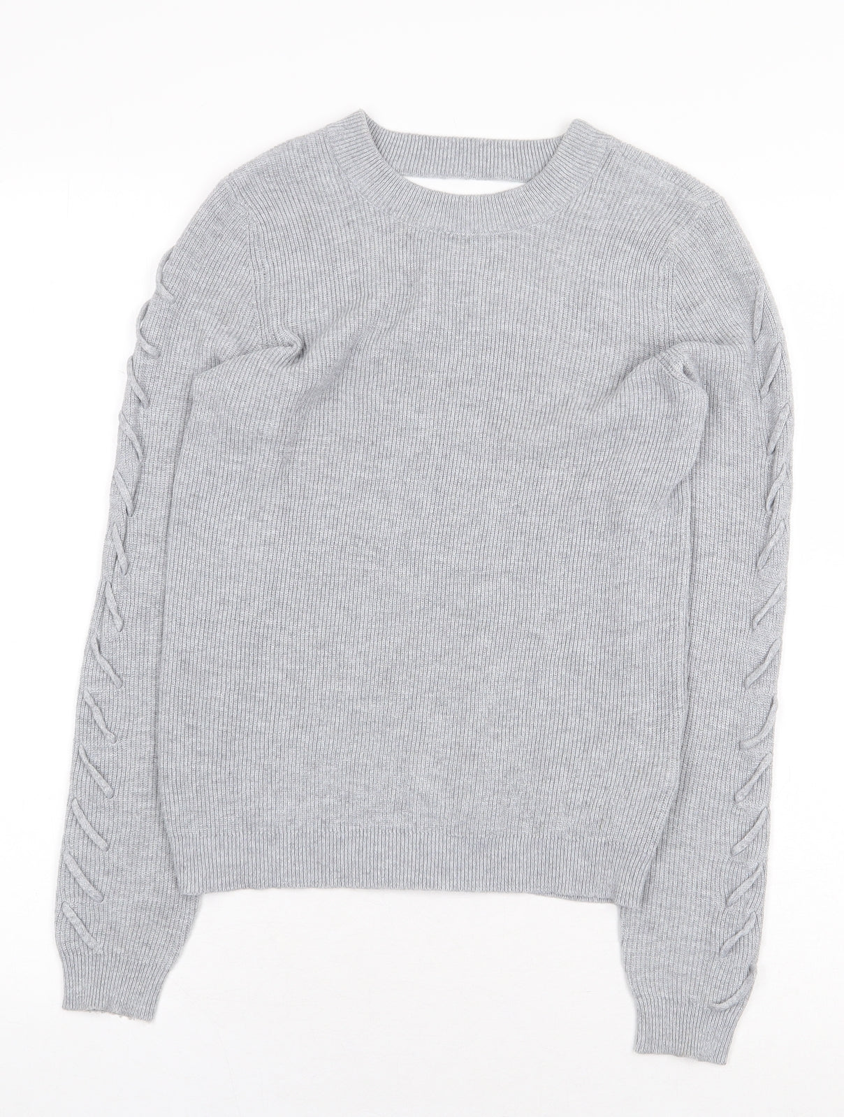 VILA Womens Grey Round Neck Polyester Pullover Jumper Size XS