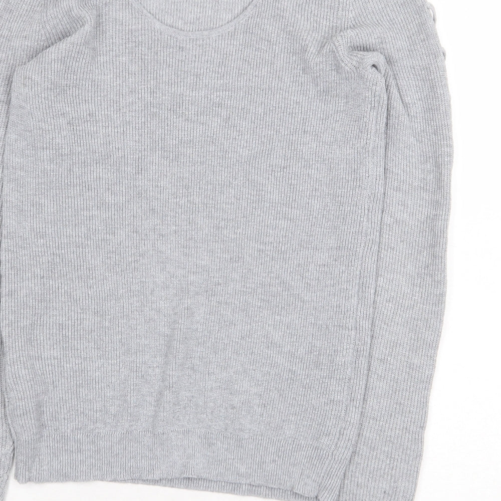 VILA Womens Grey Round Neck Polyester Pullover Jumper Size XS