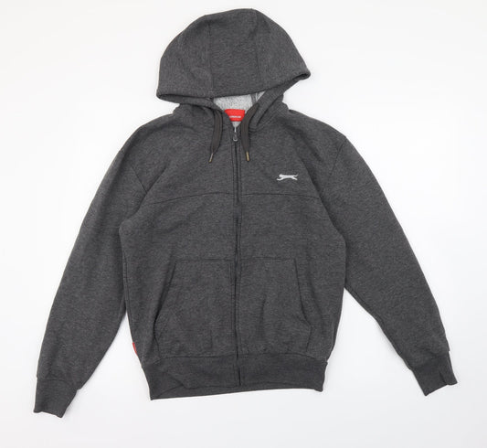 Slazenger Mens Grey Polyester Full Zip Hoodie Size XS