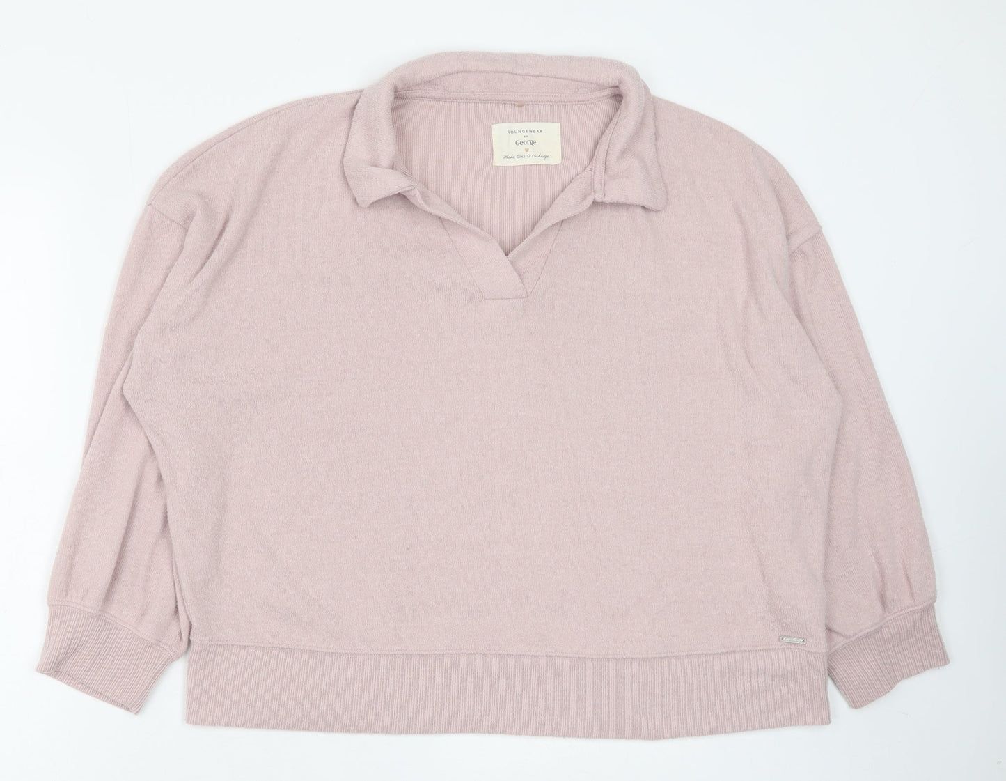 George Womens Pink Polyester Pullover Sweatshirt Size L Pullover