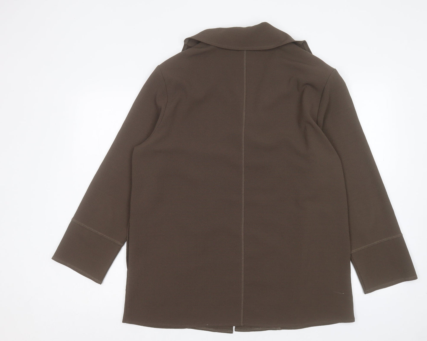 Doris Stretch Womens Brown Jacket Size 14 Hook & Eye