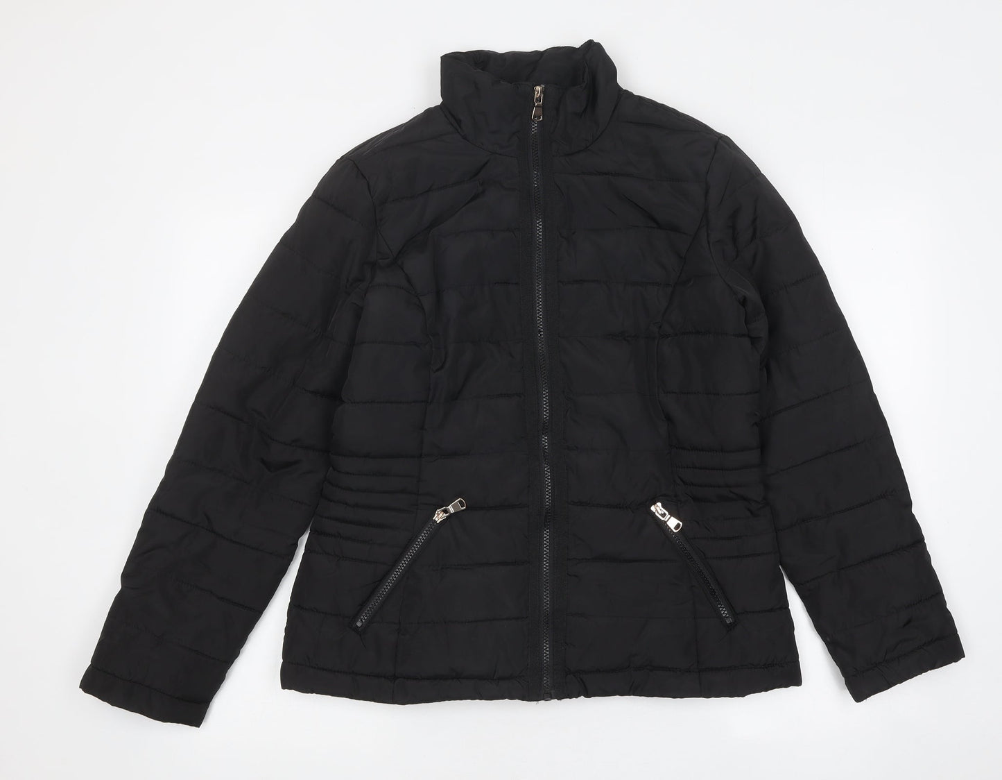 Dorothy Perkins Womens Black Quilted Jacket Size 6 Zip
