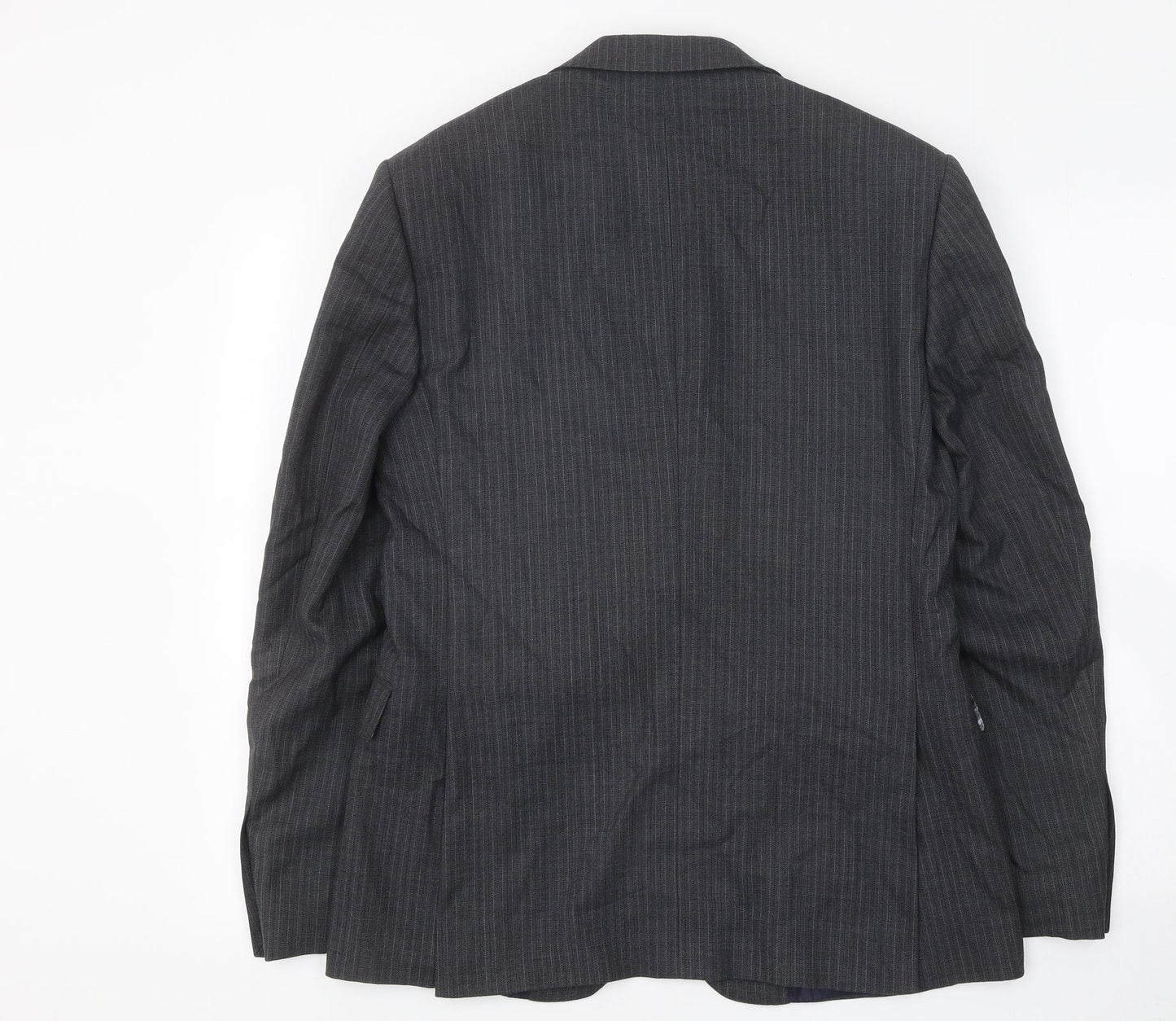Marks and Spencer Mens Grey Striped Wool Jacket Suit Jacket Size 38
