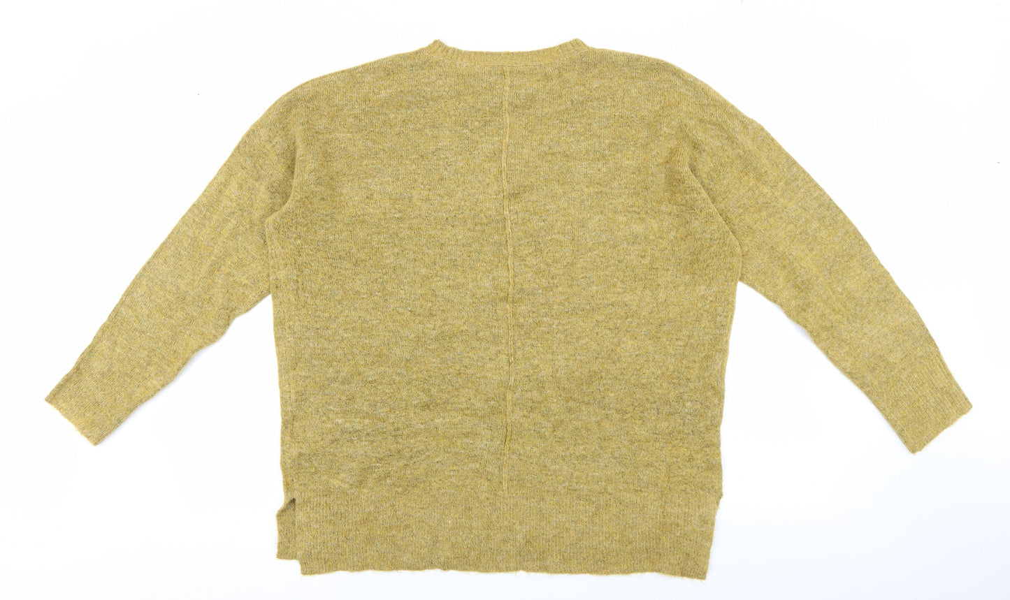 Papaya Womens Yellow Round Neck Acrylic Pullover Jumper Size L