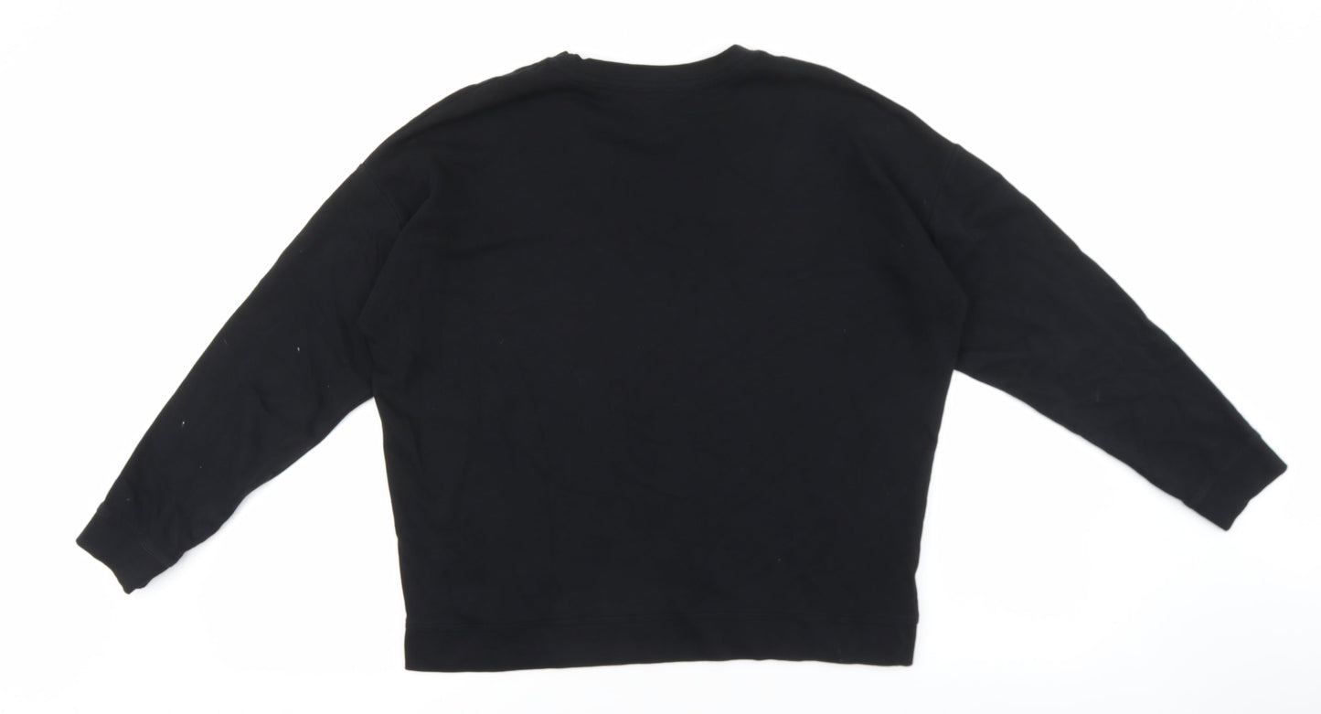 New Look Womens Black Cotton Pullover Sweatshirt Size S Pullover