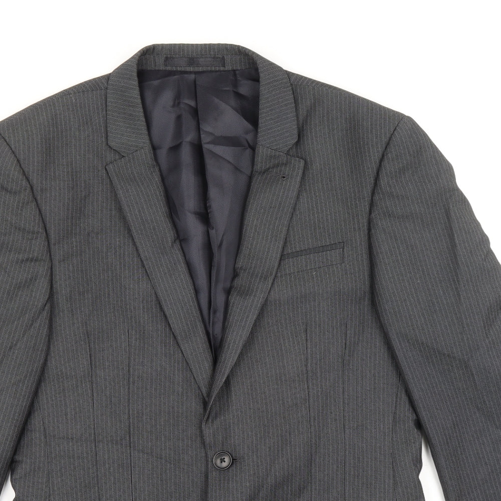 Marks and Spencer Mens Grey Polyester Jacket Suit Jacket Size 39