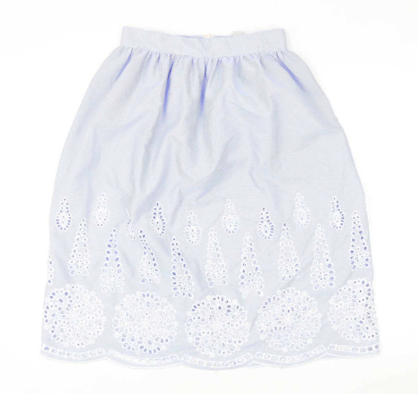 H&M Womens Blue Polyester A-Line Skirt Size 8 Zip