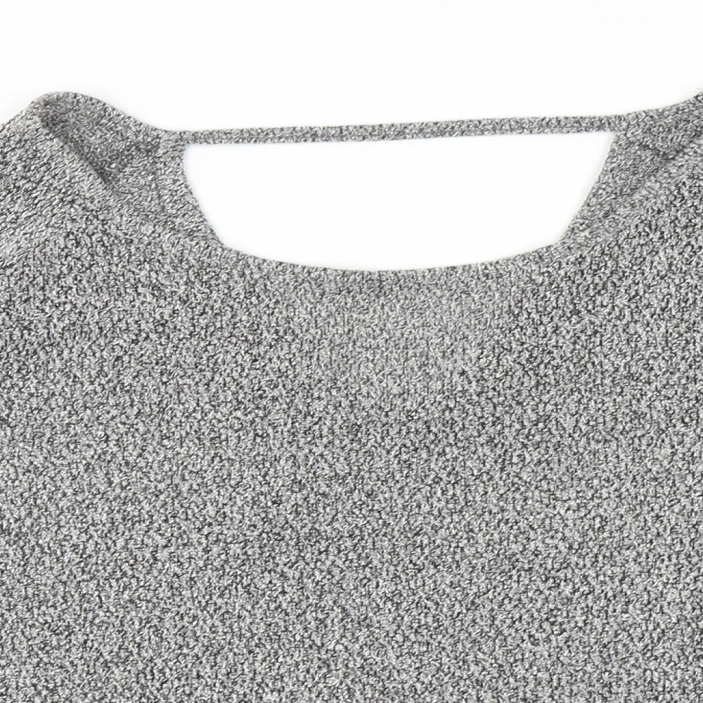 New Look Womens Grey Round Neck Viscose Pullover Jumper Size 12