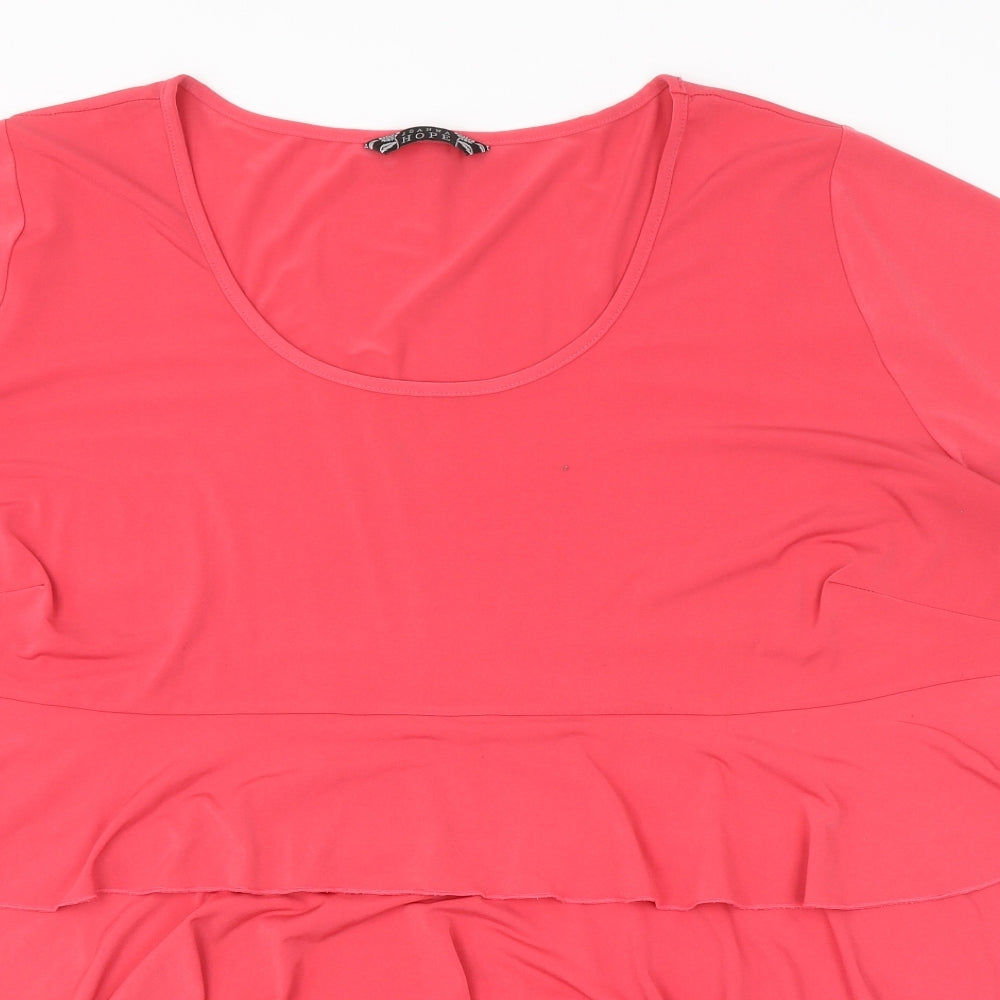 Joanna Hope Womens Pink Polyester Basic T-Shirt Size 32 Round Neck