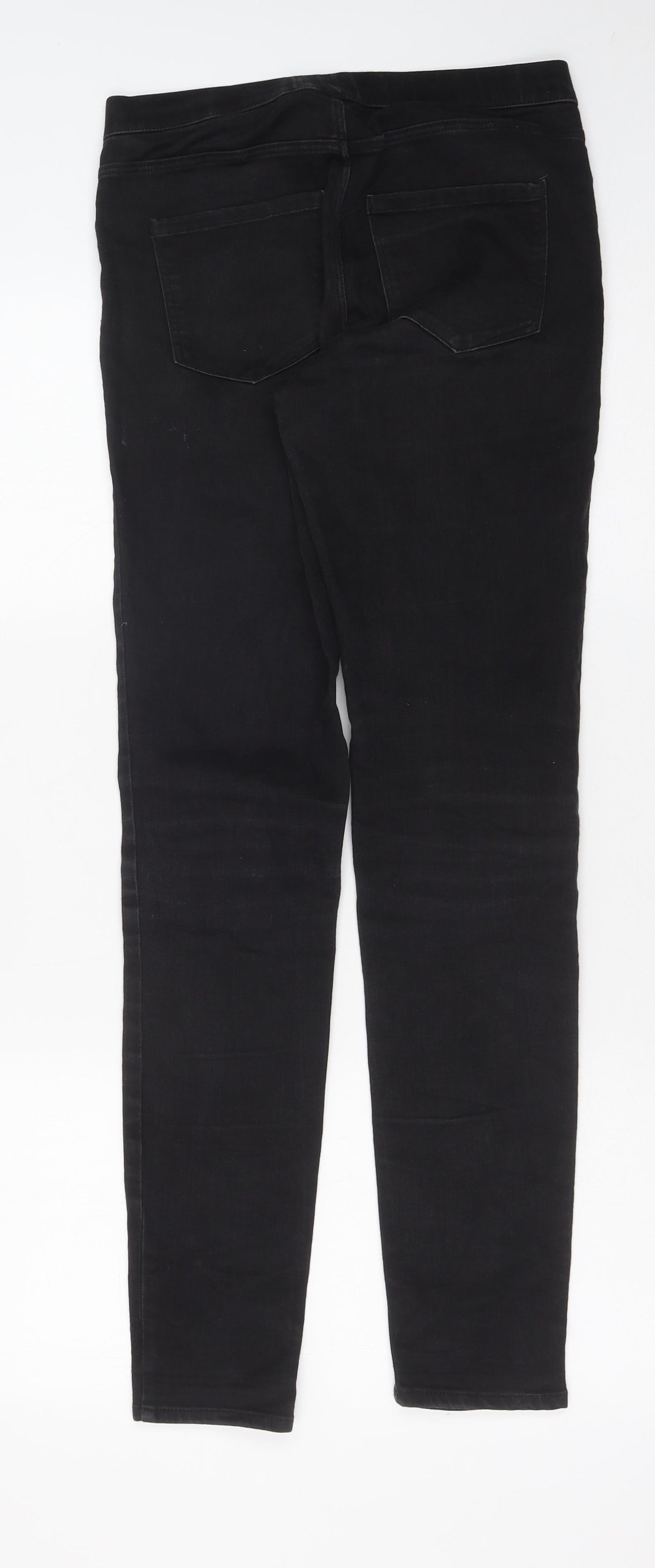 H&M Womens Black Cotton Skinny Jeans Size 10 L30 in Regular Button