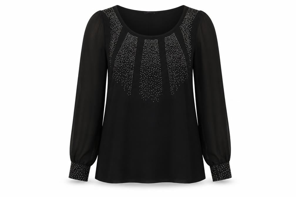 Marks and Spencer Womens Black Polyester Basic Blouse Size 10 Scoop Neck
