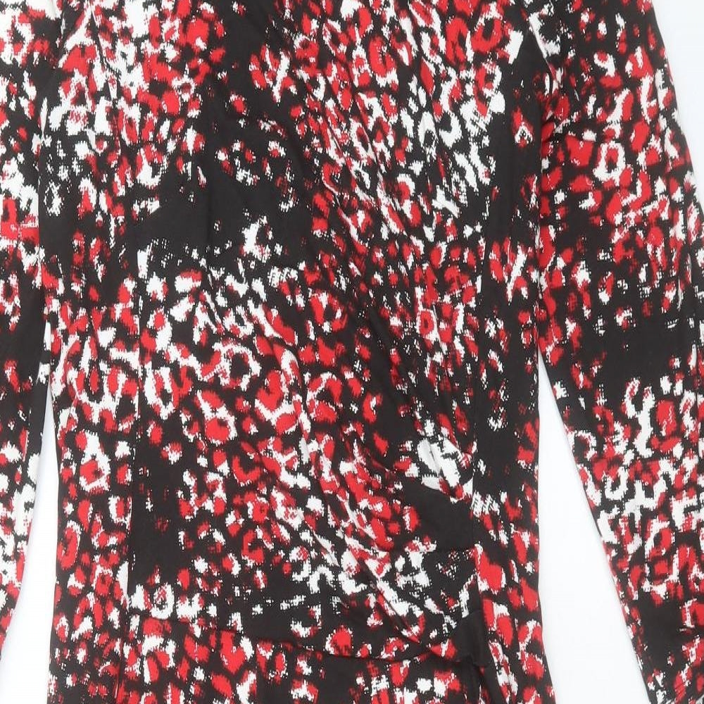 Roman Womens Multicoloured Animal Print Viscose Shift Size 10 Round Neck Pullover - Leopard Print