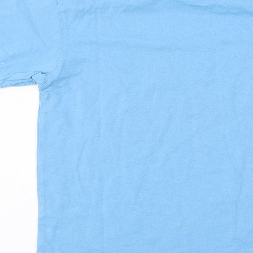 Uneek Boys Blue 100% Cotton Basic T-Shirt Size 9-10 Years Round Neck Pullover