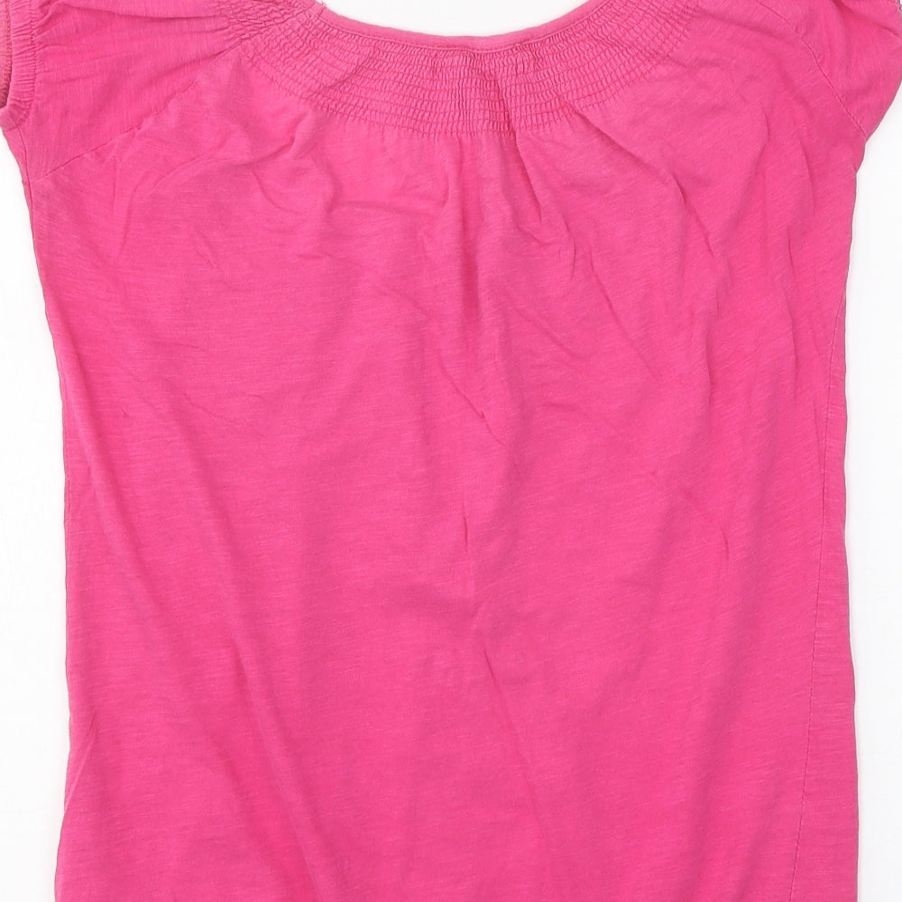 New Look Womens Pink Viscose Basic T-Shirt Size 6 Scoop Neck