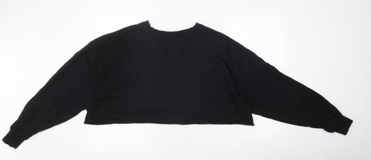ASOS Womens Black 100% Cotton Pullover Sweatshirt Size 6 Pullover - Cropped