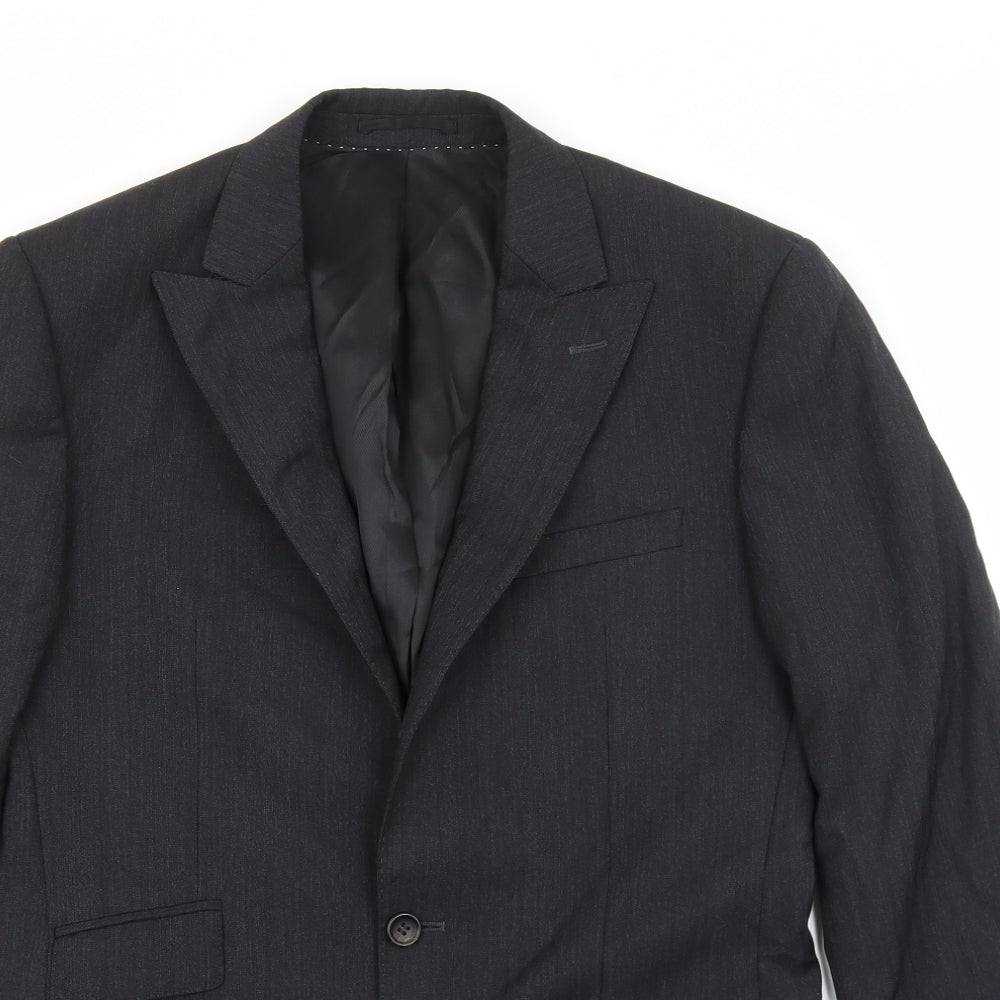 Moss Bespoke Mens Grey Polyester Jacket Blazer Size 38