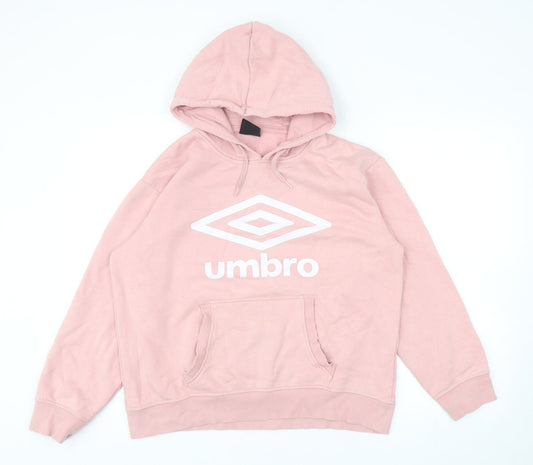 Umbro Womens Pink Cotton Pullover Hoodie Size XS Pullover
