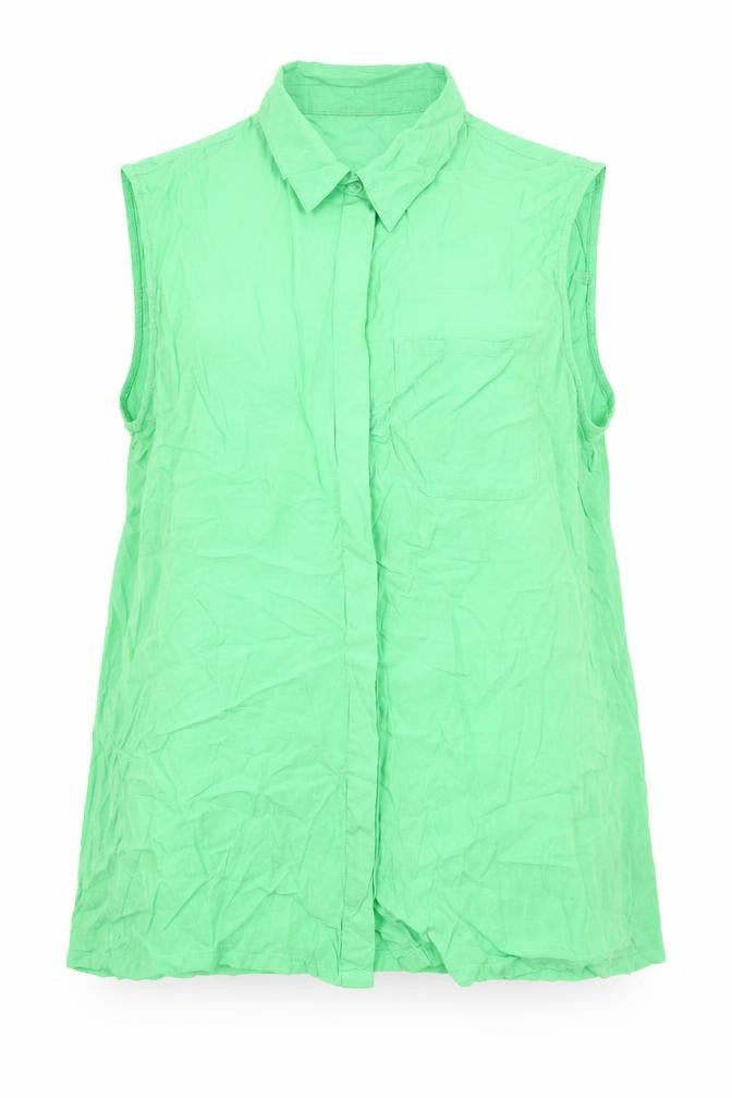 Peacocks Womens Green Viscose Basic Button-Up Size 14 Collared