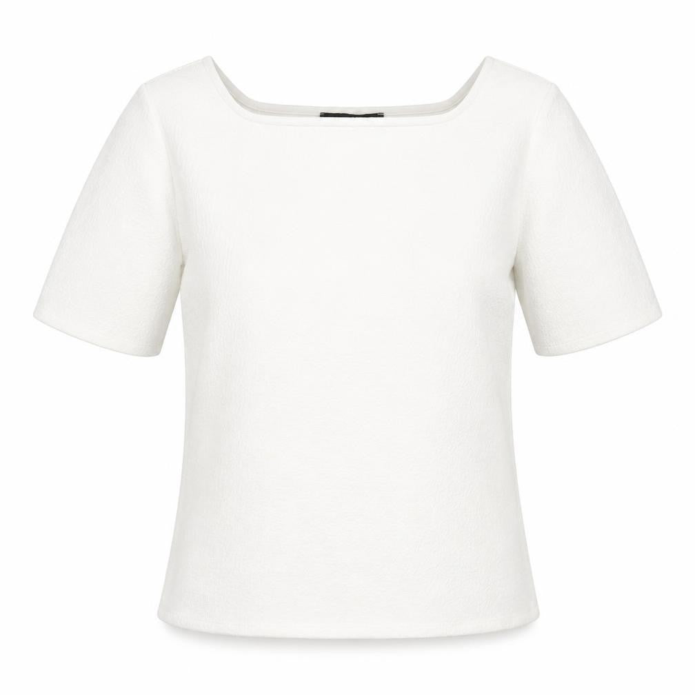 Marks and Spencer Womens White Polyester Basic Blouse Size 12 Square Neck