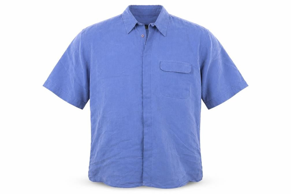 Copperstone Mens Blue Modal Button-Up Size L Collared Button
