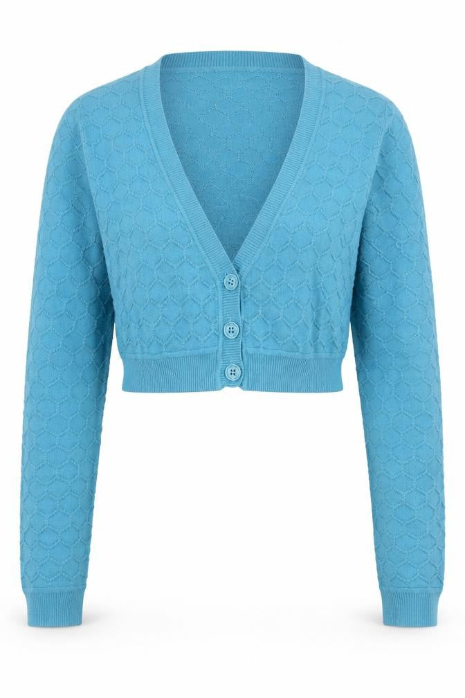 Mexx Womens Blue V-Neck Cotton Cardigan Jumper Size XL