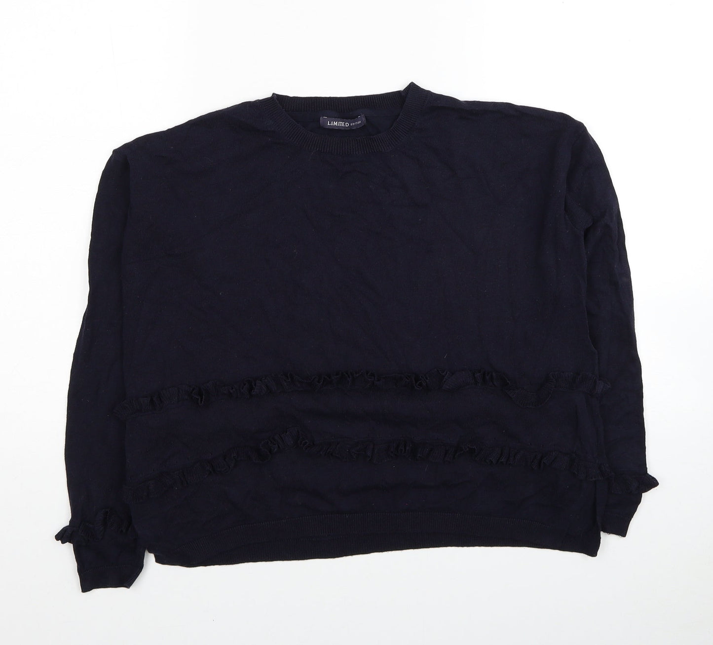 Marks and Spencer Womens Blue Round Neck Viscose Pullover Jumper Size 12