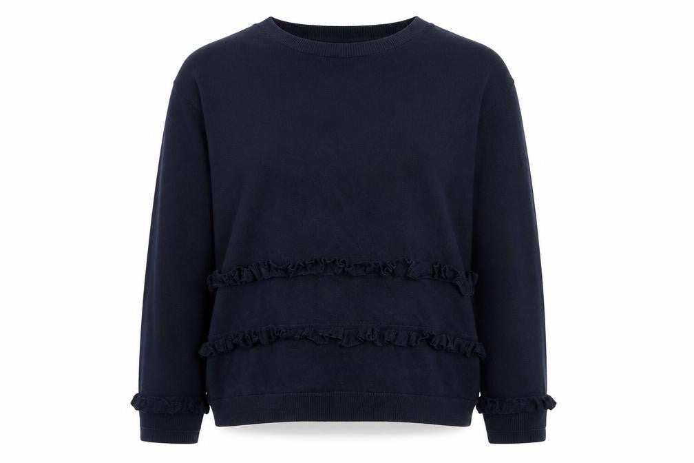 Marks and Spencer Womens Blue Round Neck Viscose Pullover Jumper Size 12