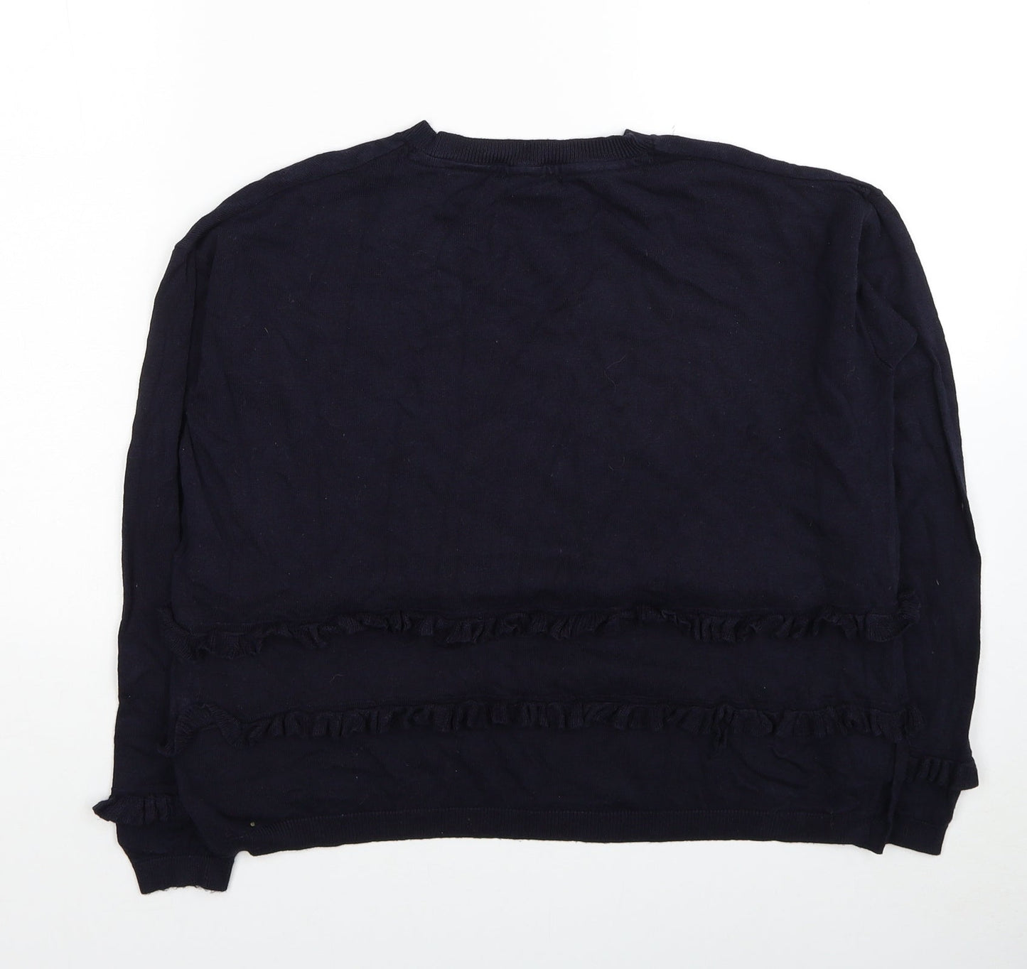 Marks and Spencer Womens Blue Round Neck Viscose Pullover Jumper Size 12