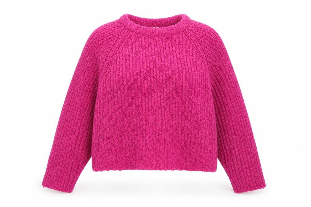 Littlewoods Womens Pink Round Neck Acrylic Pullover Jumper Size 18