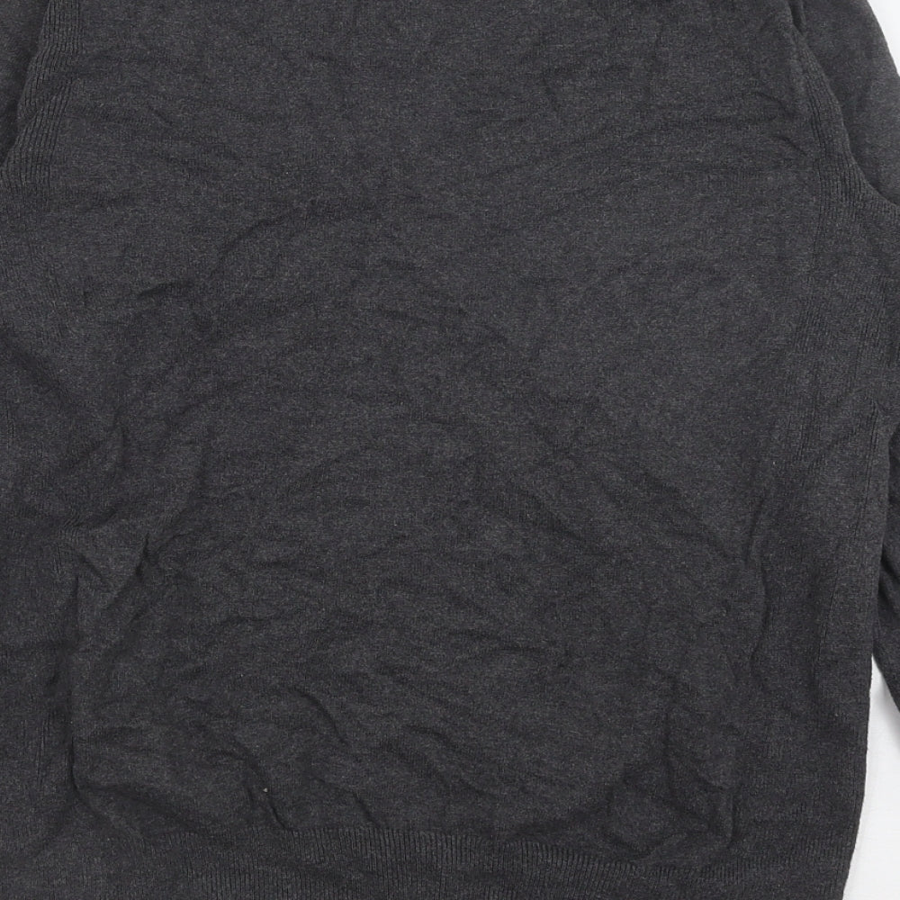 Gap Womens Grey V-Neck Cotton Pullover Jumper Size XS
