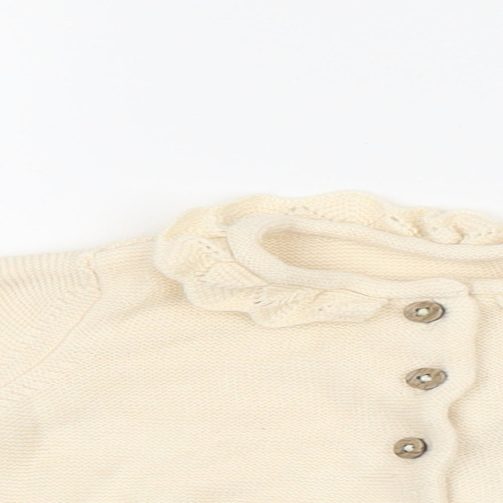 TU Baby Ivory 100% Cotton Cardigan Jumper Size 0-3 Months Button