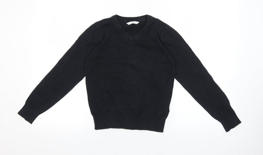 Marks and Spencer Boys Black Cotton Pullover Sweatshirt Size 9-10 Years Pullover