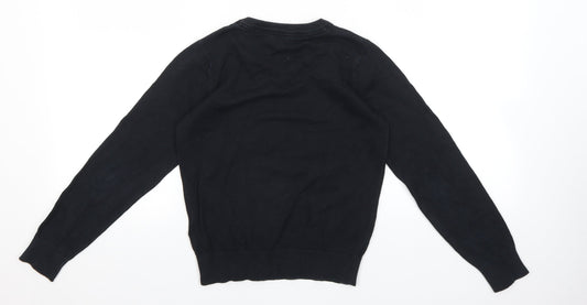 Marks and Spencer Boys Black Cotton Pullover Sweatshirt Size 9-10 Years Pullover