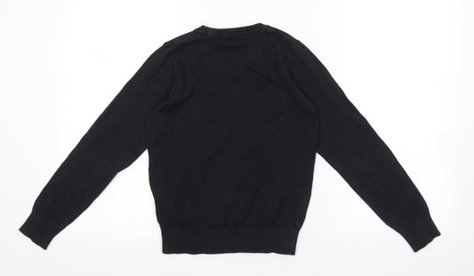 Marks and Spencer Boys Black 100% Cotton Pullover Sweatshirt Size 9-10 Years Pullover
