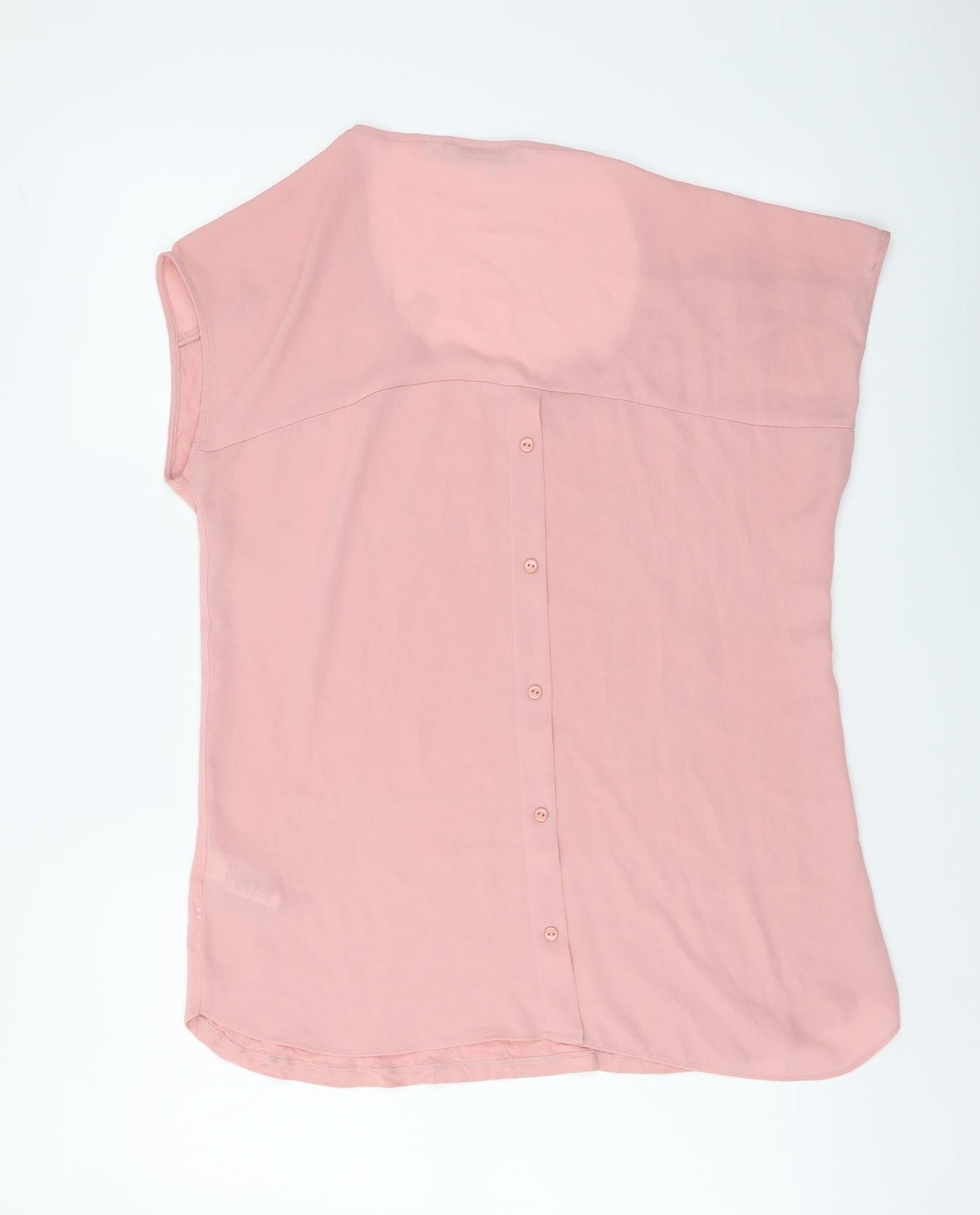 NEXT Womens Pink Viscose Basic T-Shirt Size 10 V-Neck