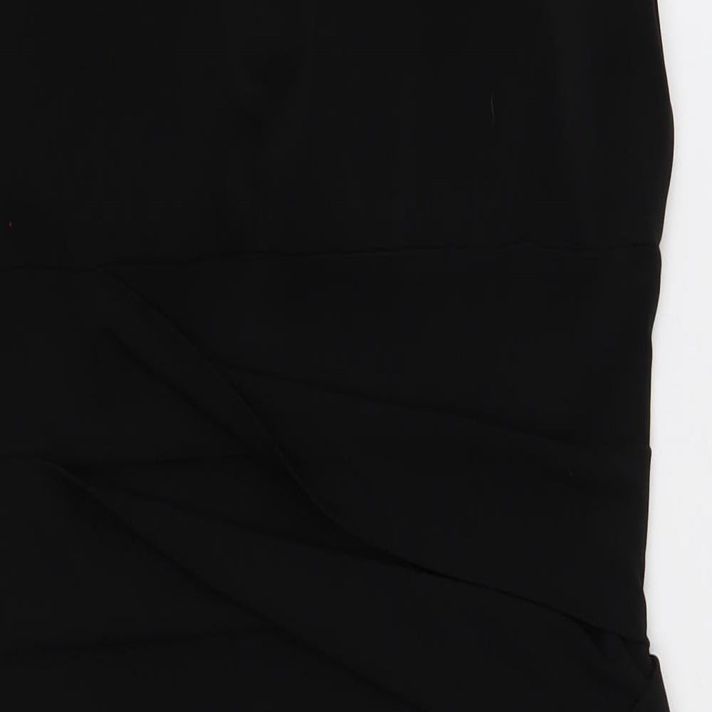 En Focus Studio Womens Black Polyester Bodycon Size 12 Round Neck Pullover - Lace Detail