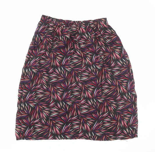Sarah Hamilton Womens Multicoloured Geometric Viscose Flare Skirt Size 12