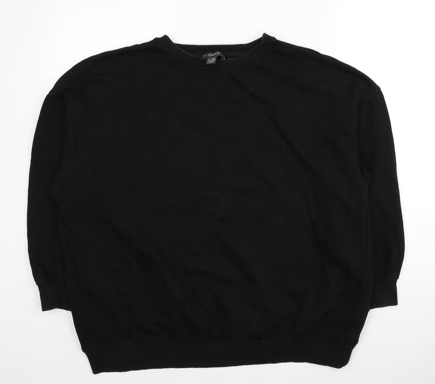 Primark Womens Black Cotton Pullover Sweatshirt Size 10 Pullover