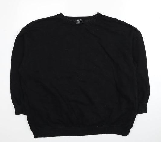 Primark Womens Black Cotton Pullover Sweatshirt Size 10 Pullover