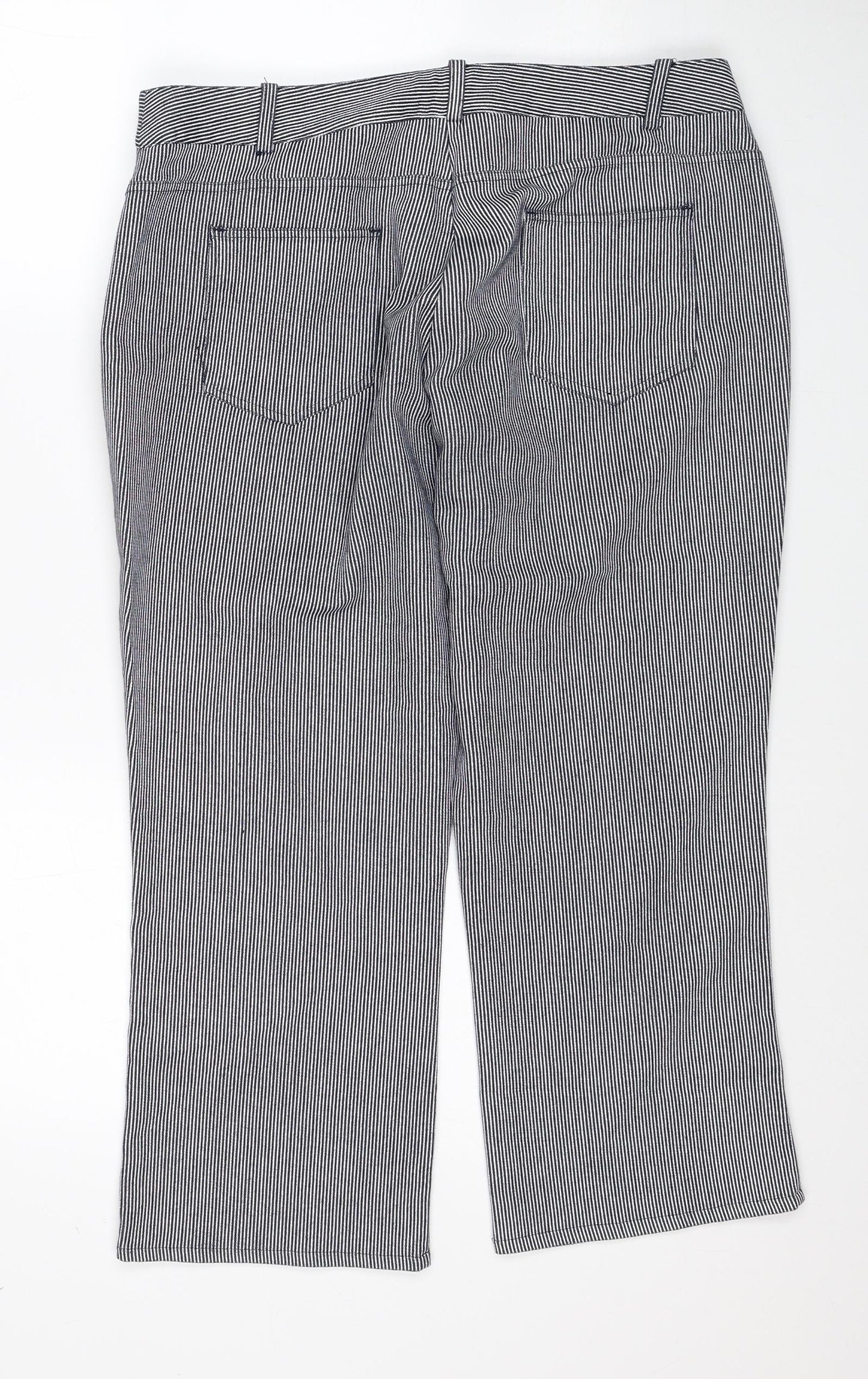 E-vie Womens Multicoloured Striped Cotton Straight Jeans Size 14 Regular Zip