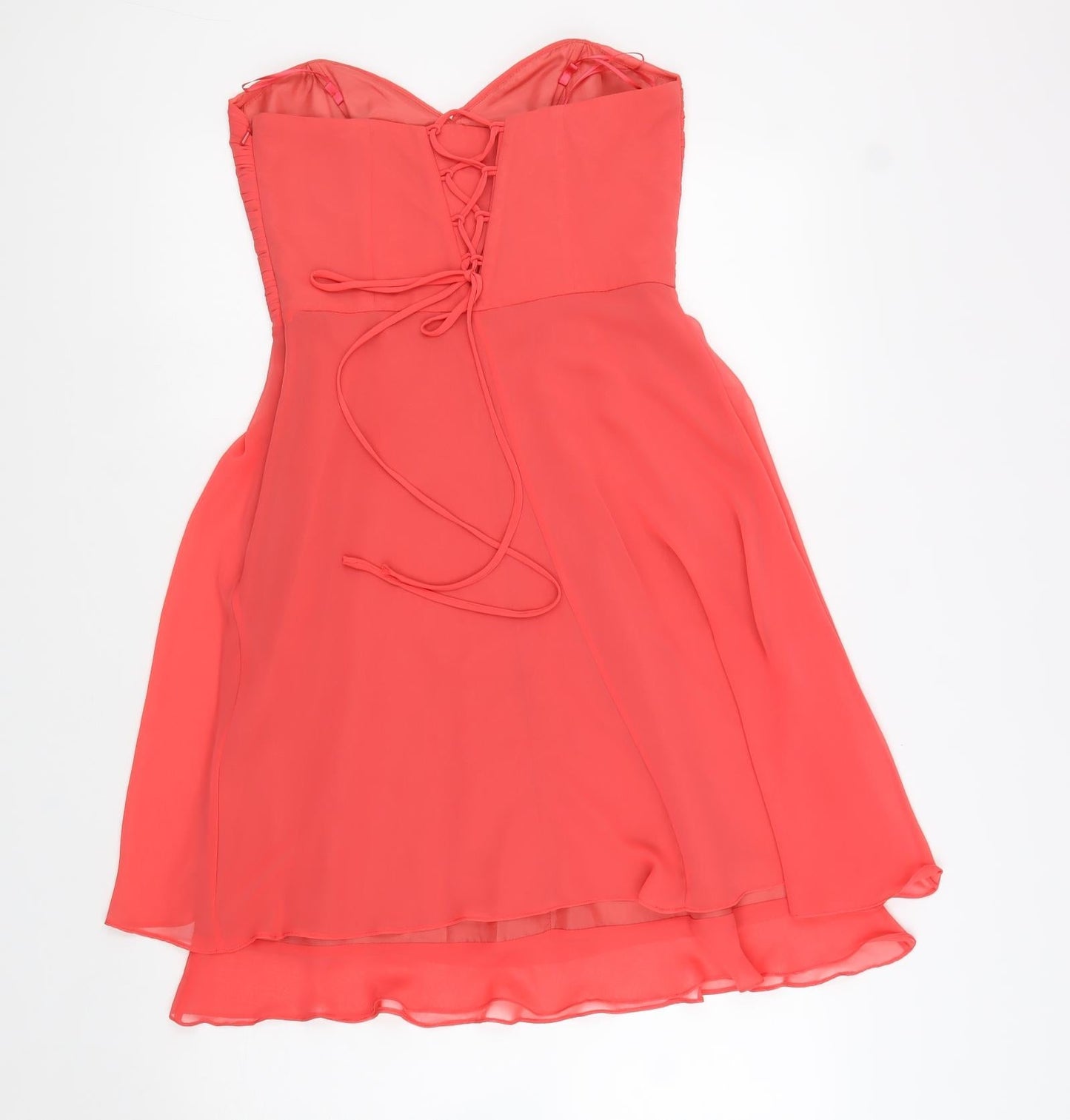 Ariella Womens Pink Polyester Mini Size 6 Sweetheart Lace Up