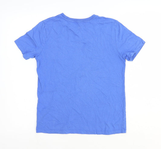 Gap Boys Blue 100% Cotton Basic T-Shirt Size 10 Years Round Neck Pullover - Make a Break for it