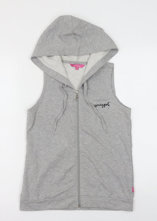 Debenhams Womens Grey Cotton Full Zip Sweatshirt Size 8 Zip