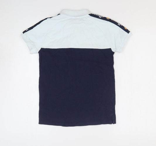 ellesse Boys Blue Cotton Basic Polo Size 10-11 Years Collared Button