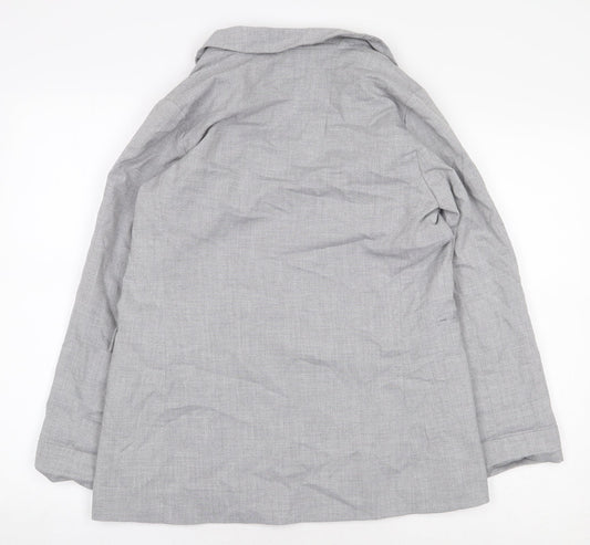 New Look Womens Grey Jacket Size 6 Button