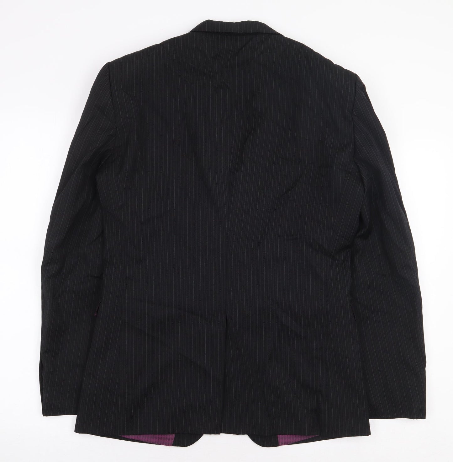 NEXT Mens Black Striped Wool Jacket Blazer Size 36